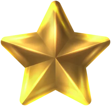 a gold star with a white background