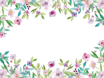 a floral frame with watercolor flowers and leaves