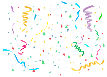a bunch of colorful streamers on a white background