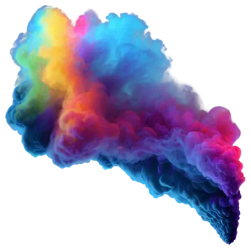 colorful smoke on a white background