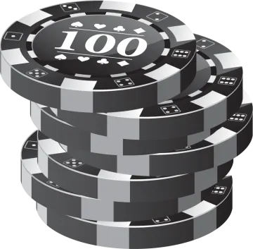 a stack of poker chips on a white background