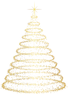 a gold christmas tree on a white background