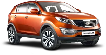 an orange car with a white background