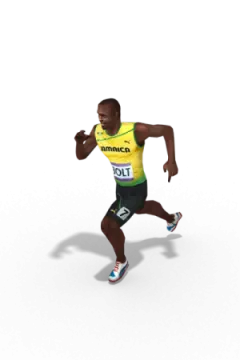 a man running on a white background