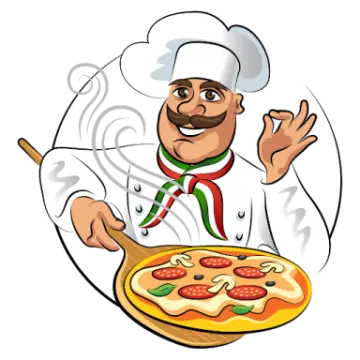chef with pizza vector
