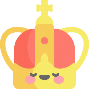 a crown with a face on it