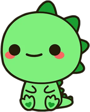 a green and black cartoon character sitting on the ground