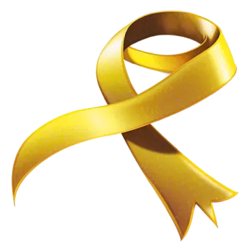 a yellow ribbon on a white background