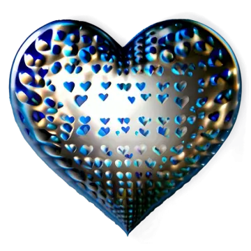 a heart shaped balloon filled with blue hearts