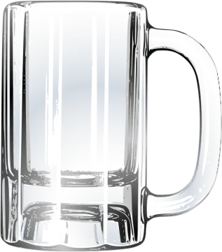a glass beer mug