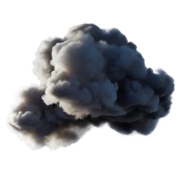 a black cloud of smoke on a white background
