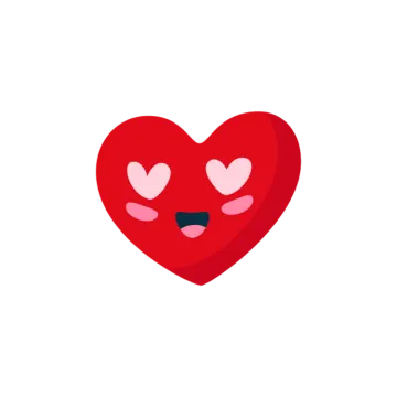 a red heart with two hearts on it