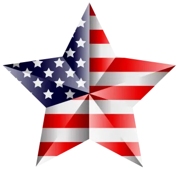 a star with the american flag on it