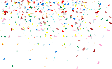 a bunch of multi colored confetties