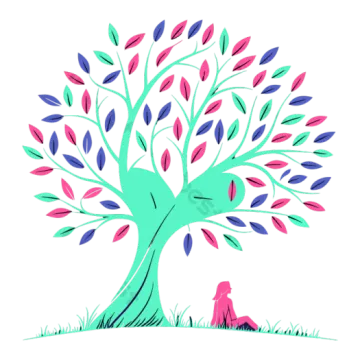 an illustration of a tree with leaves on it