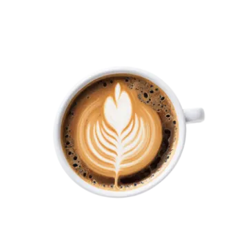 a cup of coffee on a white background