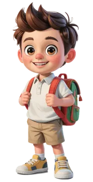 a little boy with a backpack