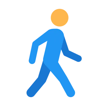a person walking on a white background
