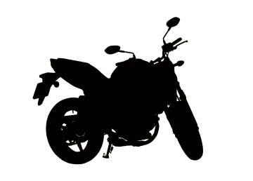 a motorcycle silhouetted on a white background