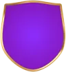a purple shield on a white background
