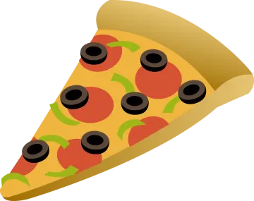 a slice of pizza with olives on it