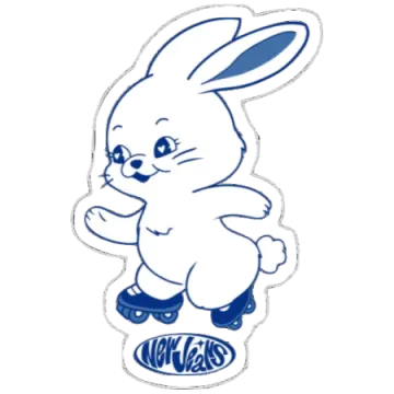 an image of a white rabbit with blue eyes