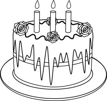 a birthday cake with candles and roses