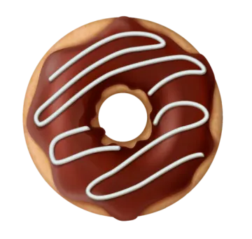 a donut with white icing