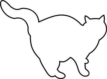 a black and white outline of a cat