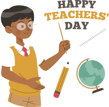an illustration of a boy holding a pointer