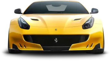 a yellow sports car on a white background