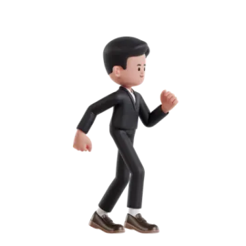 a small figure of a man in a suit