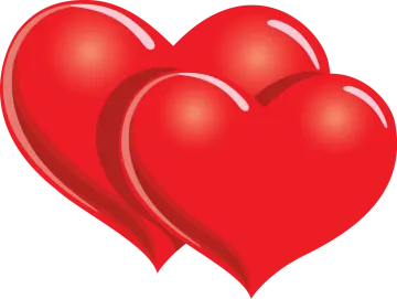 two red hearts clipart