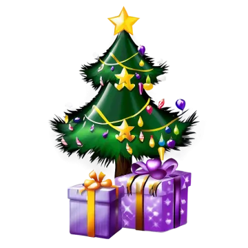 a christmas tree with presents around it