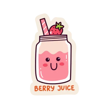a jar of strawberry juice with a straw in it