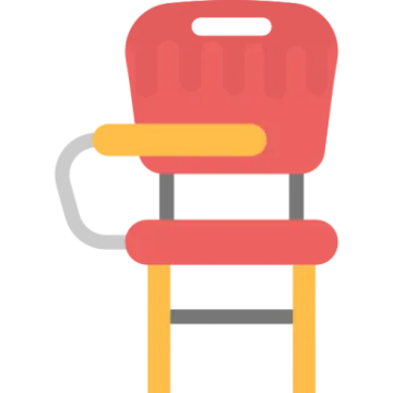 a red and yellow chair