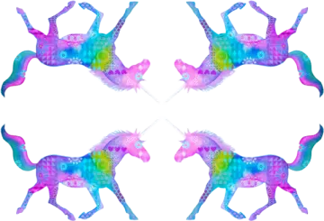 the unicorns are all different colors and patterns