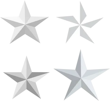 a set of five silver stars