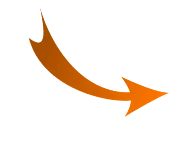 an orange arrow with a white background