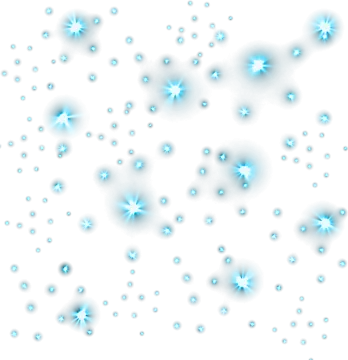 a white background with blue stars and bubbles