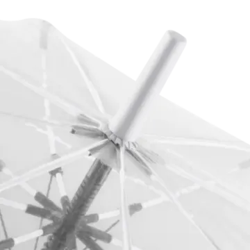 a clear umbrella with black and white designs