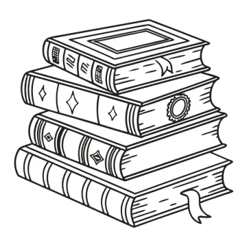 a stack of books coloring pages