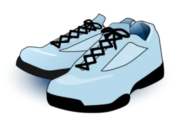 a pair of blue shoes