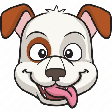 a cartoon dog with its tongue sticking out