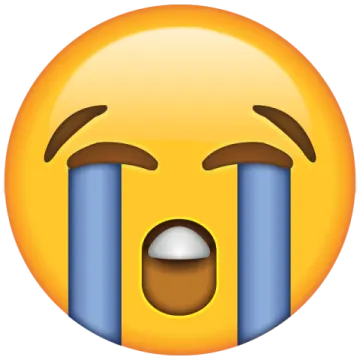 a smiley face with an open mouth