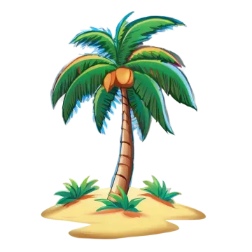 a palm tree on an island