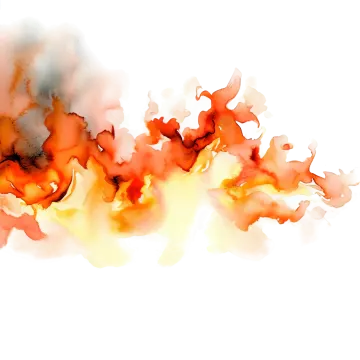 a watercolor painting with orange and yellow colors