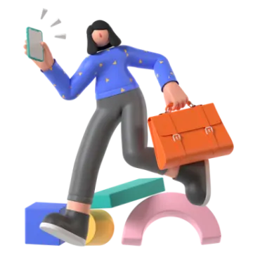 a person with a briefcase and cell phone