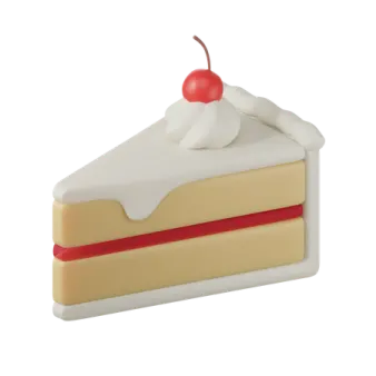 a piece of cake with a cherry on top