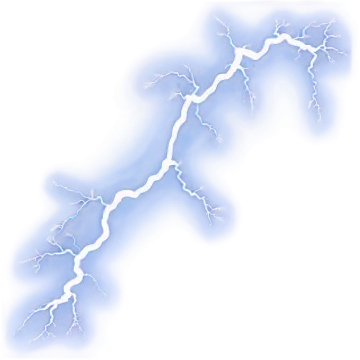 a lightning bolt on a white background